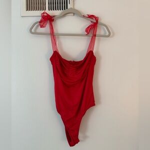 Princess Polly Vibrant Red Bodysuit with bow straps